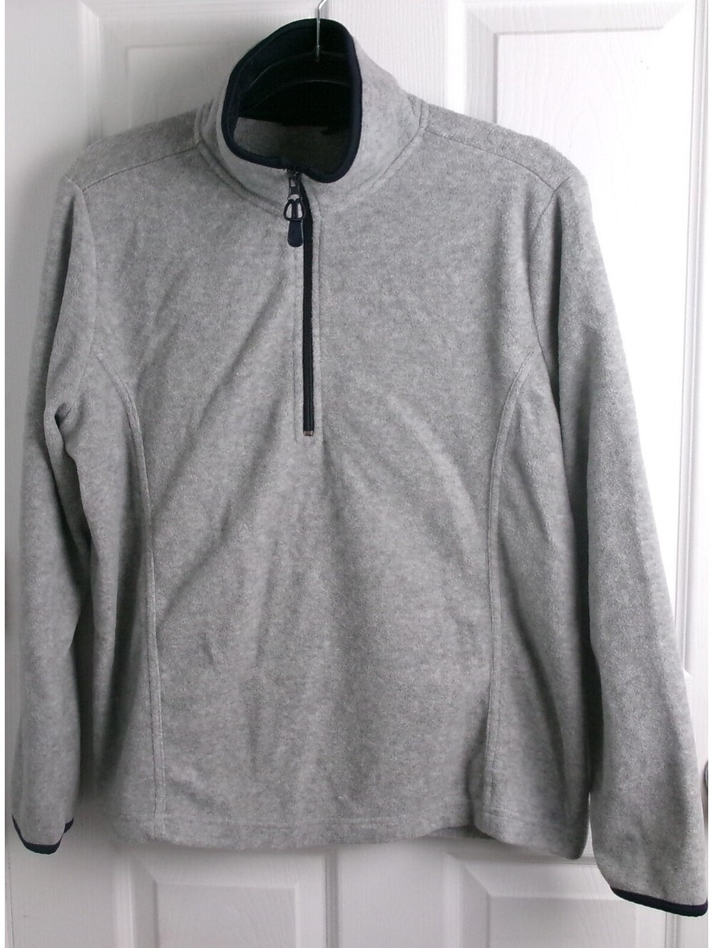 St. John's Bay Women's Large Gray Fleece Quarter Zip Pullover